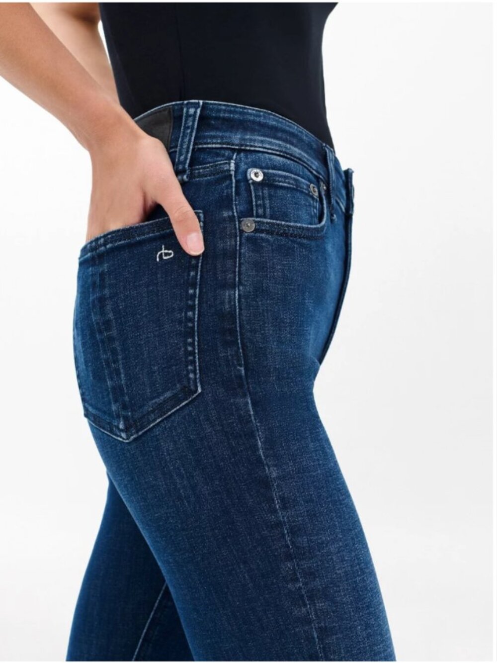Rag & Bone Nina Skinny Dark Blue Jeans - Size 31 - Picture 5 of 11